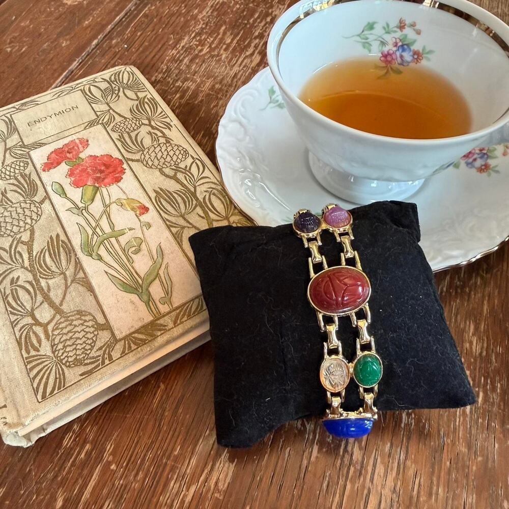 Vintage double strand Egyptian Revival bracelet